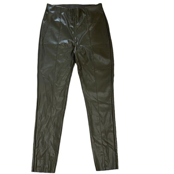 H&M Dark Green Faux Leather LeggingsPants(Size 10) - Picture 2 of 6